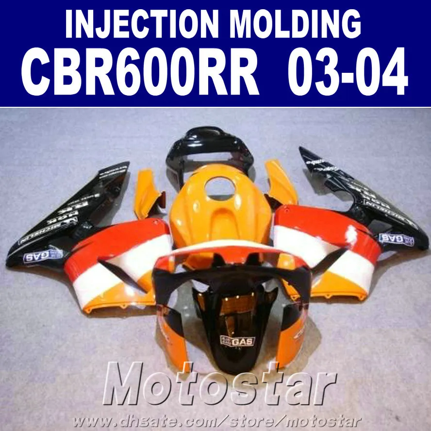 Personalisieren Sie Spritzguss für HONDA CBR 600RR Verkleidung 2003 2004 ABS-Set CBR600RR 03 04 Verkleidungsteile YZSE