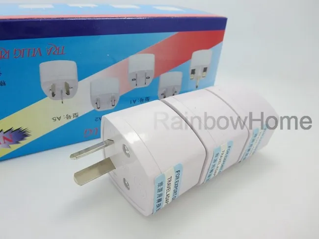 Universal Travel Power Plug Adapter Socket Jack AC Converter Converter Wall مع صندوق البيع بالتجزئة في الولايات المتحدة الأمريكية UK AU Standard