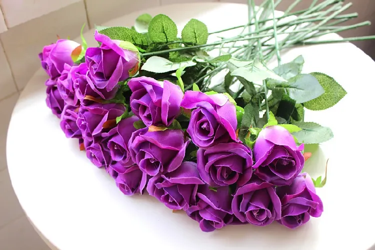 Artificial Rose Silk Craft Flowers Real Touch Flowers For Wedding Christmas Room Decoration Cheap Sale 2015 new style