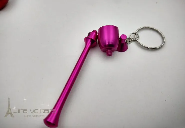 wholesalers new Color portable metal pipe / metal bong, metal, mushroom keychain styles, colors random delivery