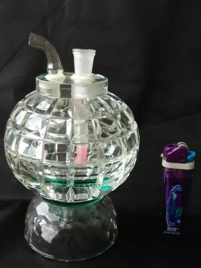 Roundness crystal pot Wholesale bongs Oil Burner Pipes Water Pipes Glass Rigs Smoking