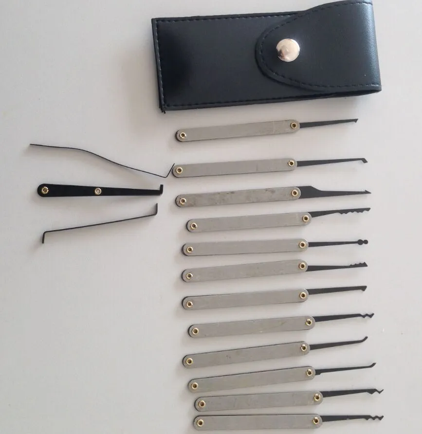 12st Lock Picks Set Rostfria handtag som tar bort nyckeluppsättning Lockpick Locksmith Tools Opener Unlock Door7566849