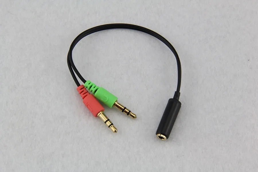 Nieuwe Hot Koop 3.5mm Vrouw tot 2 Mannelijke Jack Plug Hoofdtelefoon Mic Audio Y Splitter Kabel Stereo Audio Kabel Gratis verzending / 