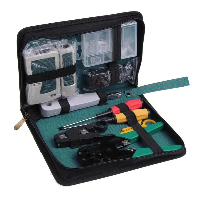 Kit d'outils de réparation de Maintenance informatique réseau professionnel 11 en 1, tournevis croisé/plat, pince à sertir, etc., livraison gratuite