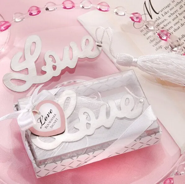 LOVE 책을위한 책갈피 Tassels가있는 금속 책갈피 Wedding Souvenirs Book Marker