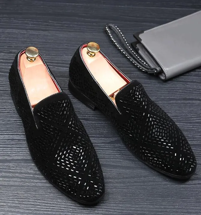 Fashion Studded Men`s Casual Loafers Dress Shoes Set auger Italy Style Man Party Wedding Shoes 328