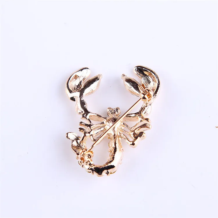 Decorative Rhinestone Garment Jewelry Brooch Pin Bridal Wedding Crystal Animal Scorpion Brooch Pin