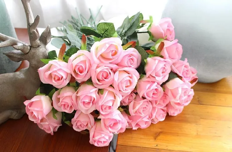 Artificial Rose Silk Craft Flowers Real Touch Flowers For Wedding Christmas Room Decoration Cheap Sale 2015 new style