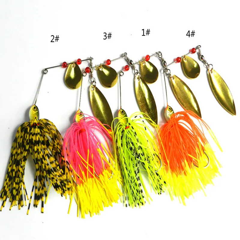 14.8G Buzzbait釣りスカートルアーターミネータースーパーステンレススピナーベート4彩スピナーベイト20PC