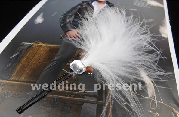 Branco Penas de Casamento Pinos de Cabelo Dama de Honra Pequeno U Grampos de cabelo Menina Grampos de Cabelo para o Partido Do Baile Acessórios de Noiva 2015 com Strass