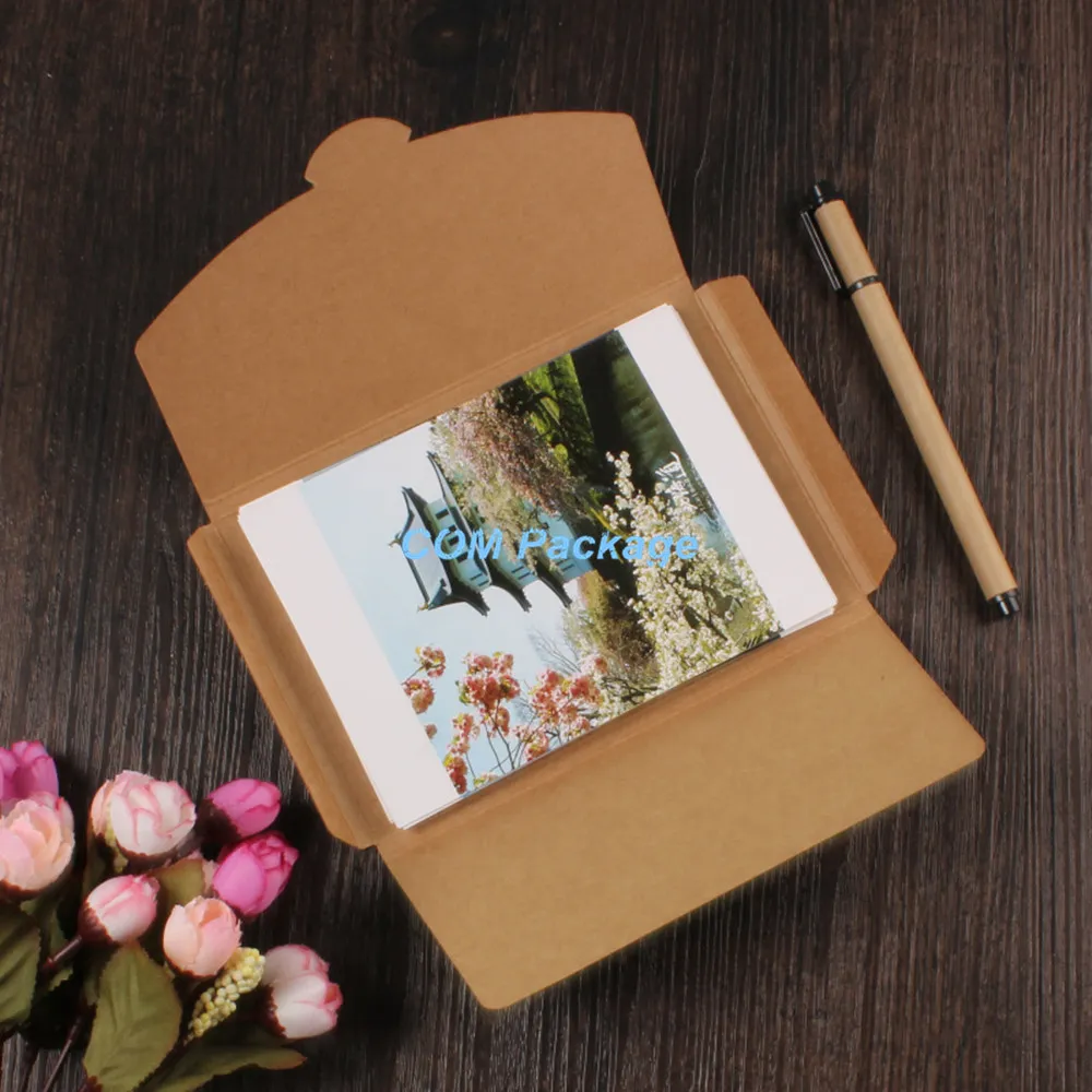 10.5x16+0.5cm Kraft Paper Envelope Invitation Card Letter Stationery Packaging Bag Postcard Photo Box Gift Greeting Card Cover