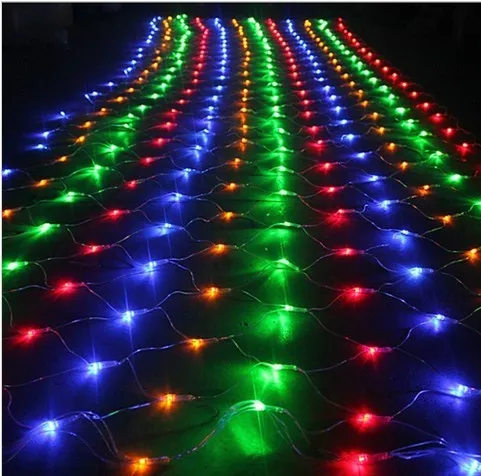 3m * 2 m 200 LED Lights Lights Siatki Wróżki Light Struny Lekkie Ślub Boże Narodzenie Party z 8 Kontroler funkcyjny EU US.au.uk Wtyczka AC110V-250V