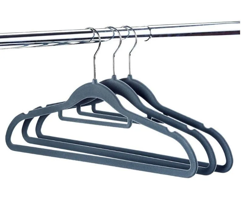 100 stks slank fluwelen hangers ruimte redden antislip pool coating velor hangers kleding opslag houder hanger antislip