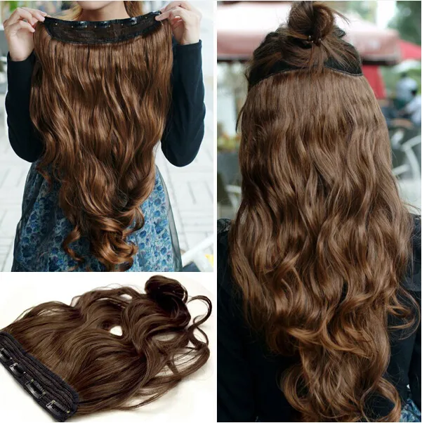 39quot32quot24quot18quot super long cinq clip dans les extensions de cheveux cheveux synthétiques bouclés épais 1 pièce pour tête pleine 3386922