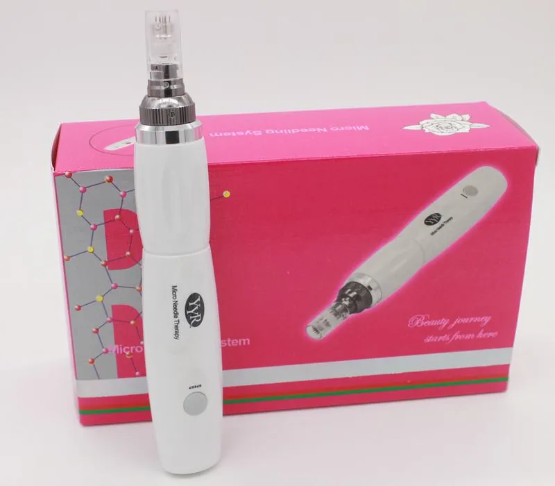 DROP SHIP YYR Argent New Electric Auto Derma Pen Thérapie Stamp anti-âge du visage Micro aiguilles stylo électrique avec l'emballage de détail rouge