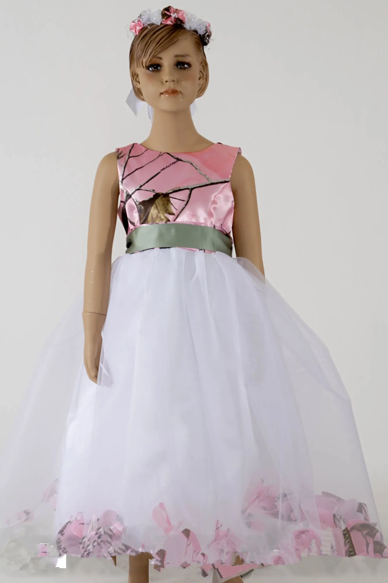 Pink Camo Dresses For Little Girls Ball Gowns Flower Girls Dress
