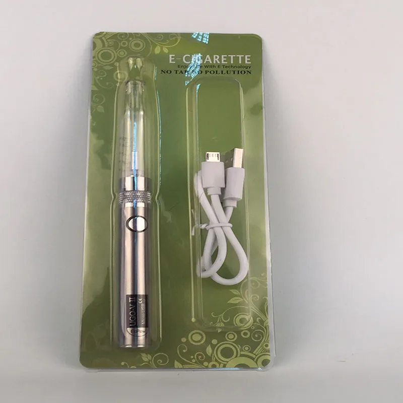 Ecpow eGo T H2 스타터 키트 블리스 터 팩 마이크로 USB 패스 스루 650mAh 900mAh UGO V II H2 아토 마이저 Vape Pen 배터리 단일 키트