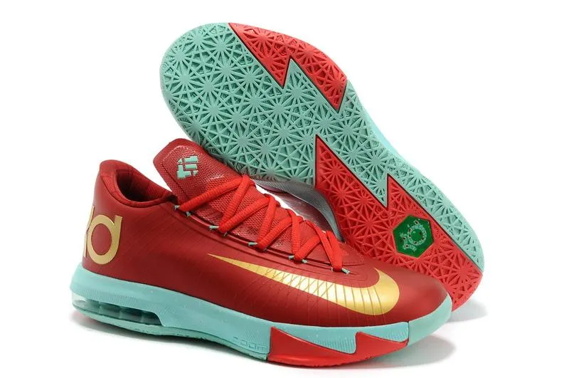 Navidad rojo Nike Kevin KD 6 Zapatos para hombre de los de baloncesto