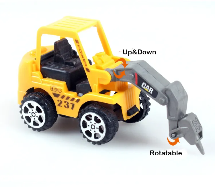 Mini Engineering Truck Model Toy, Tractor Shovel, Road Roller, Graafmachine, Crusher, Timber Grab Machine, 6 stijlen, Voor Kindergift Kid