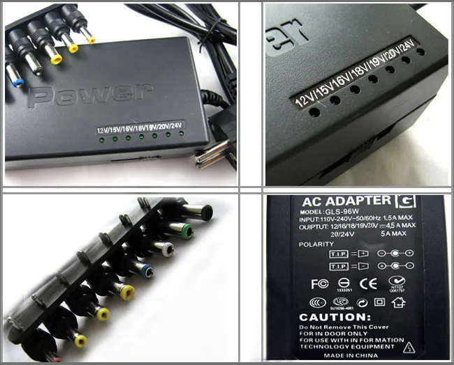 Adattatore universale di corrente alternata del caricatore del taccuino del computer portatile 96W di nuova vendita calda Trasporto libero 