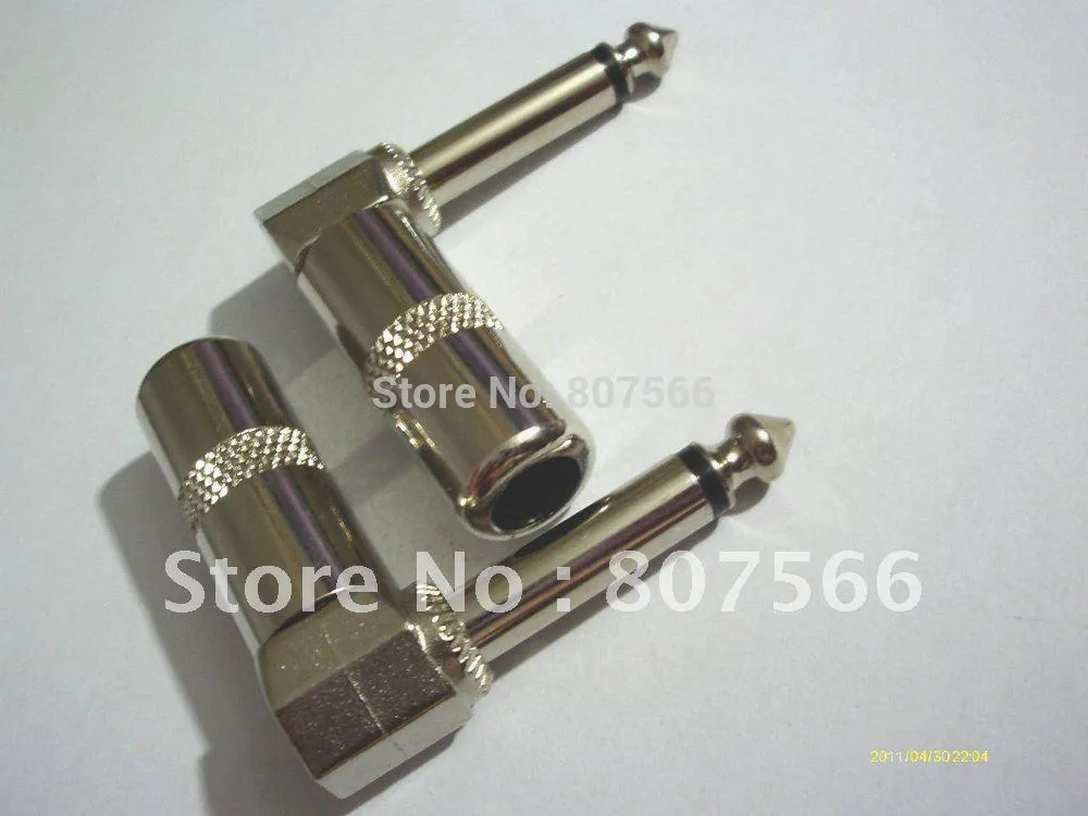 50 pz metallo 1/4 "TS ANGOLO RETTO MONO TELEFONO CONNETTORE SPINA 6.3mm jack