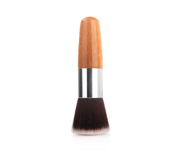 Make-upborstels Make-up EDM Foundation Make-up Tool Bamboe Advanced Nylon Wol Houten Handvat Flat Round Head Brush