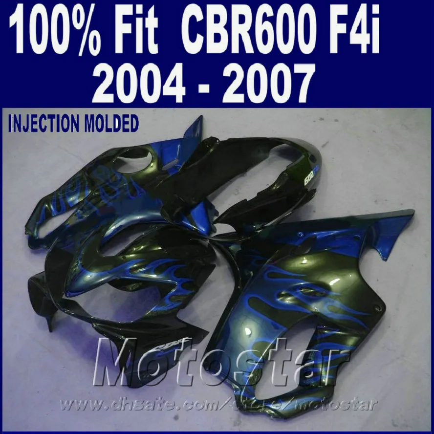 HONDA CBR 600 F4i fuarları için% 100 Enjeksiyon kalıplama kaporta takımı 2004 2005 2006 2007 mavi cbr600 f4i 04 05 06 07 GESW