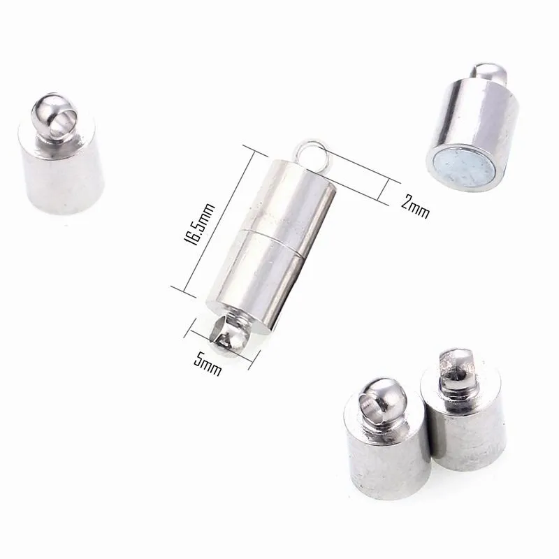 5 * 16.5mm gat verzilverd ronde magnetische caseps voor sieraden handgemaakte diy magneet knop kralen connectoren bevindingen groothandel