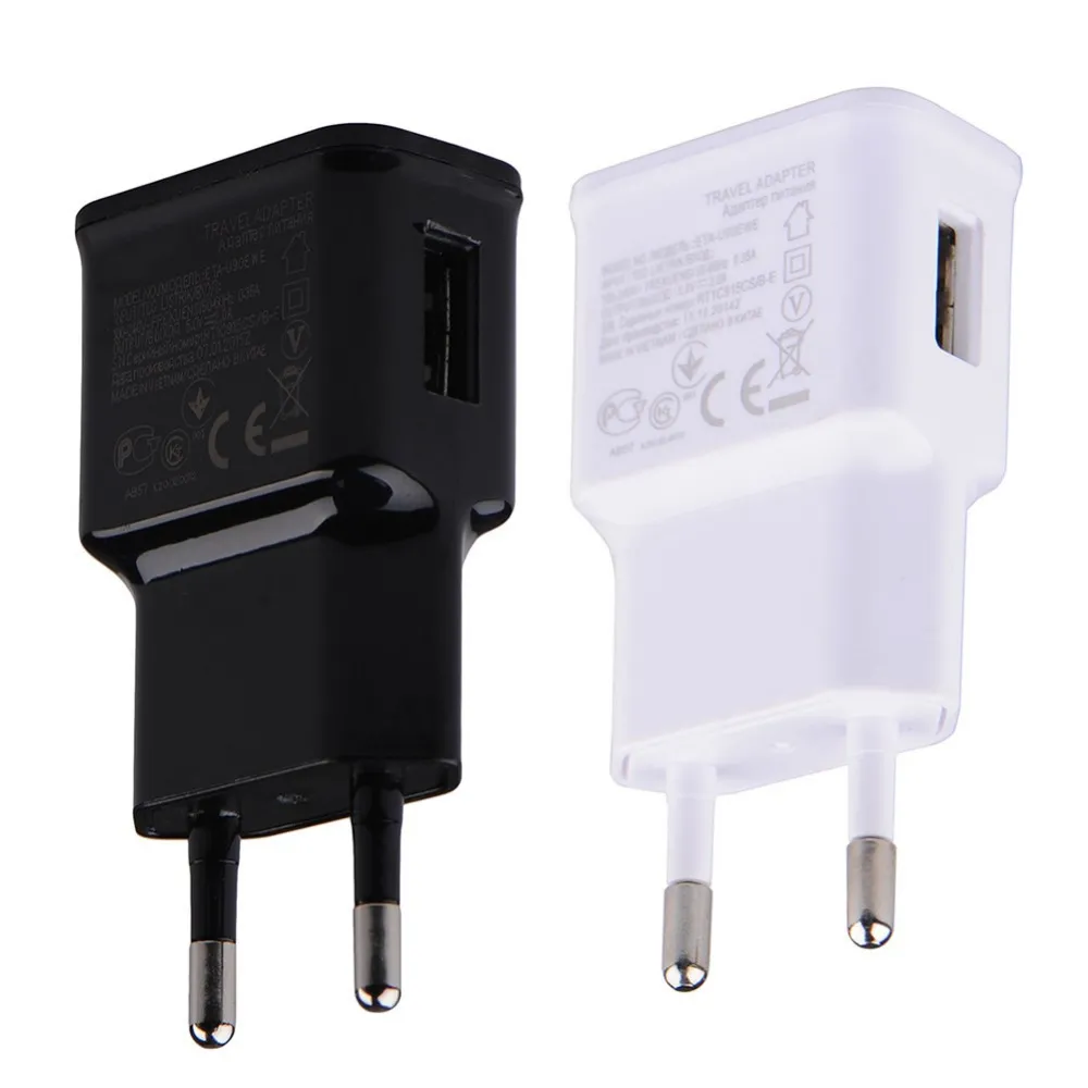 Partihandel Real Full 5V 2A Högkvalitativ USB-väggladdare Reseadapter för Samsung EU US-kontakt