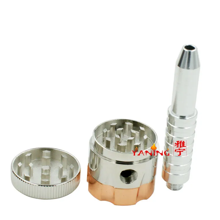 BULLET ROTATING PIPE style tobacco grinder metal herb grinder Smoking Pipe+grinders [SKU:S018]