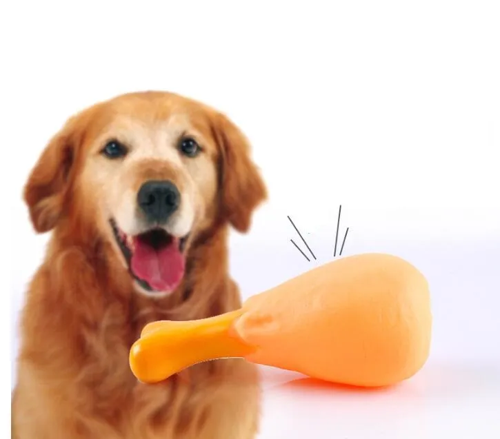 Engraçado brinquedo de borracha do animal de estimação pernas De Frango squeaky cão brinquedo filhote de cachorro som shrilling pernas de frango interativo cães gato mastigar brinquedo dentes de limpeza baqueta