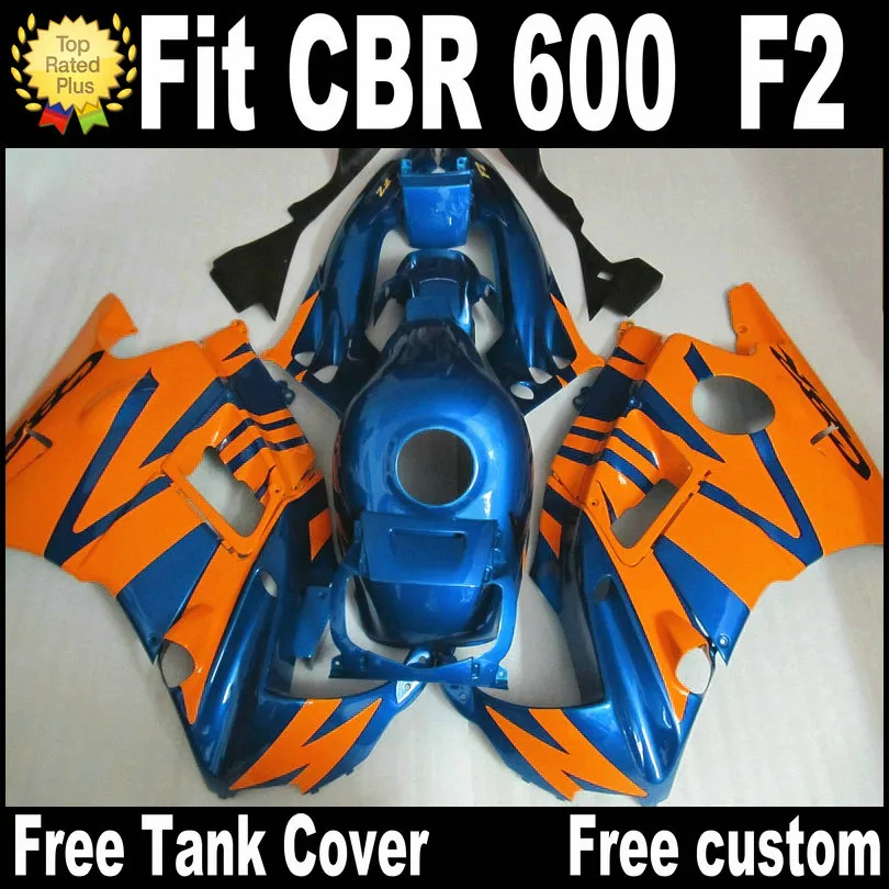 carenagens de carroçaria para Honda CBR 1991 600 - 1994 F2 azul laranja carenagem kit CBR600 91 92 93 94 mota RP74