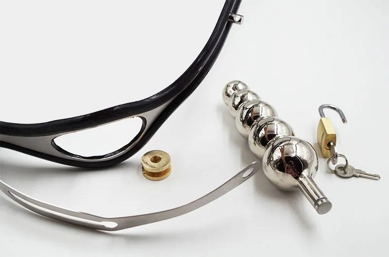 Mannelijke T -vormige kuisheid riem ondergoed roestvrijstalen kuisheidsapparaat met urethral katheter cock kooi anale plug seks speelgoed voor Men8496564