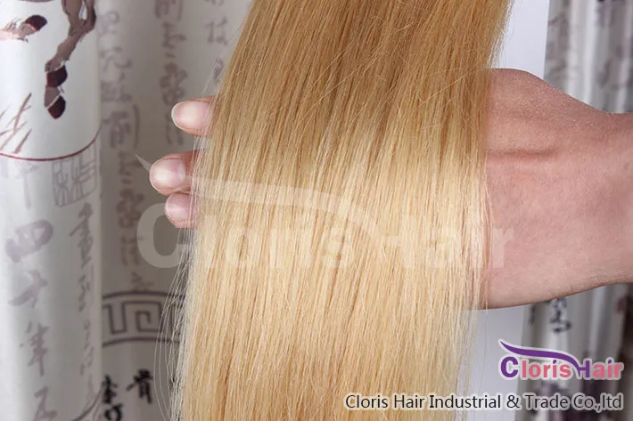 Grandes longitudes 100 hilos # 24 rubia natural Doble Doble Silir Sedky Fusion Keratin Prebonded Stick I TIP Remy Human Hair Extensions 50g