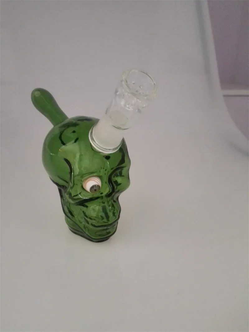 Grönskelett Toushui Pipes Gröna glas Bong Glasrör Glas Bongs Tillverkare, Partihandel Glas Hookah