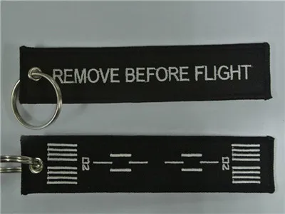 Runway Key Chain Remove Before Flight Embroidery Keychain Aviation Runway Tag 5.12 x 1.1 ...