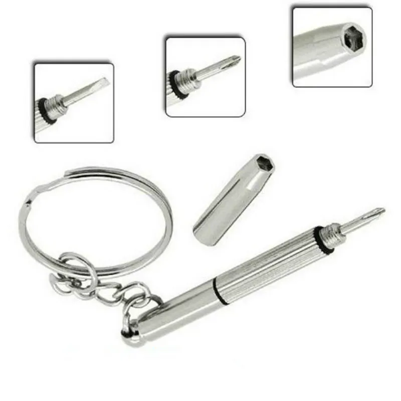 3 In 1 Eyeglass And Sunglass Repair Kit With Keychain Portable