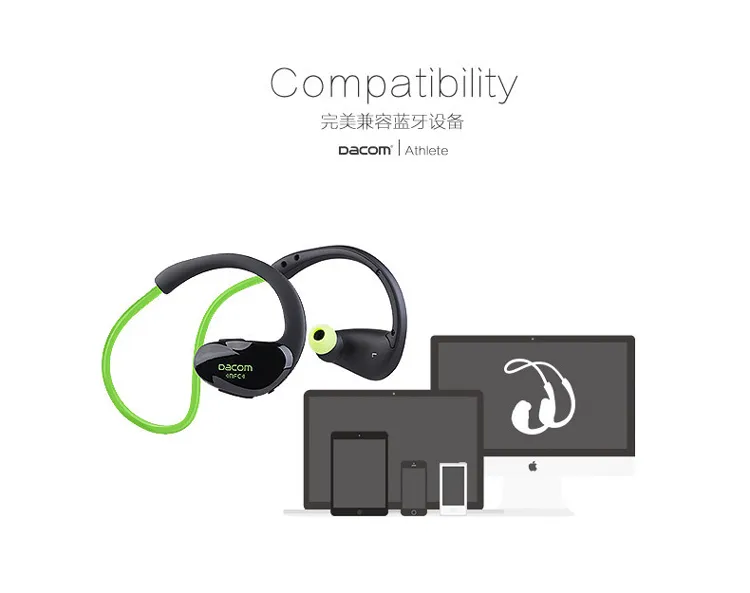 Dacom Athlete Sport Headset Oortelefoon Draadloze Bluetooth 4.1 Oorhaak Hoofdtelefoon Zweet-proof Handfree Met Mic NFC voor iPhone Samsung