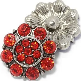 NSB1335 Gorąca Sprzedaż Przyciski Snap Przyciski Przycisk Biżuteria dla Naszyjnik Bransoletka Moda DIY Jewelry Red Crystal Alloy Snaps Charms