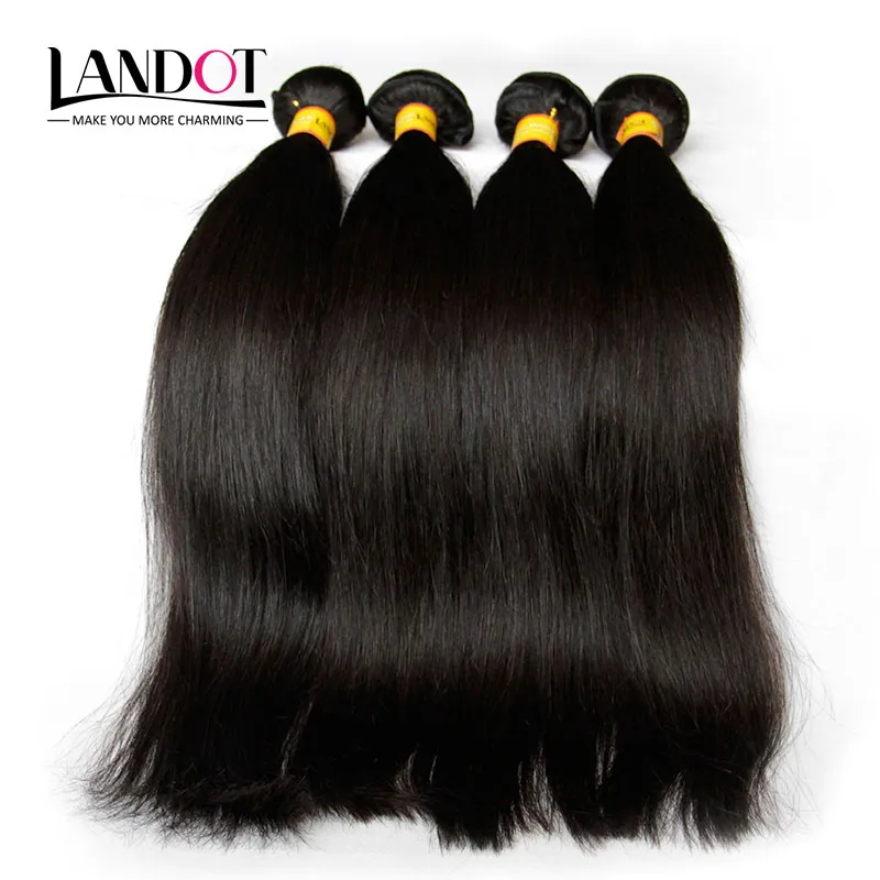 4PCS Parti 8-30 tum Malaysiska Virgin Hair Straight Grade 7a Obehandlat Malaysiskt Human Hair Weave Buntar Naturliga färgförlängningar Dybara