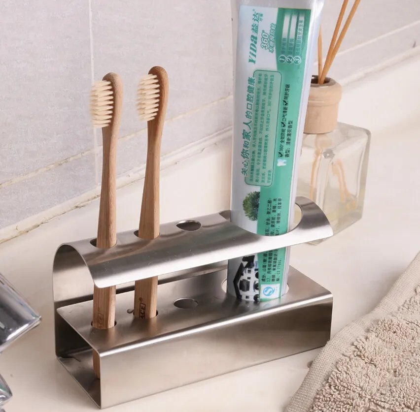Word Toothbrush Rack Bathroom Toothbrush Holder Stainless Steel Toothpaste Organizer Rack ...