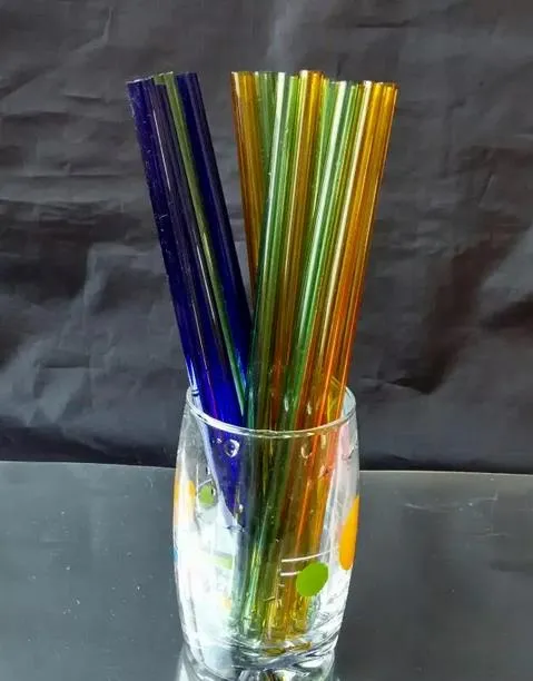 送料無料新しい厚い色のガラスパイプ、ガラスの水ギセル /ガラスのボン部品、長さ20cm、色のランダム配達