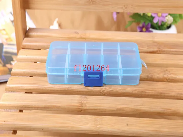Fedex DHL Adjustable 10 Compartment Plastic Clear Storage Box for Jewelry Earring Tool Container,