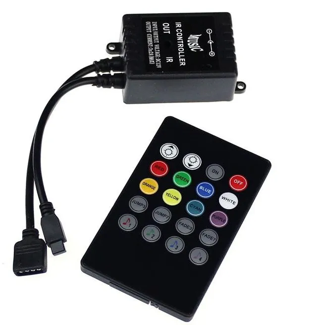 Music LED Controller Music Sound Activated RGB LED Controller for Light Strip Remote Control