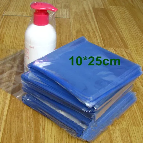 10 * 25 cm (3.9 * 9.8 ") de Plástico Dissipador de Calor Saco Aberto Top Clear PVC Calor Encolher Sacos Plana Filme Envoltório Cosméticos Comod ...