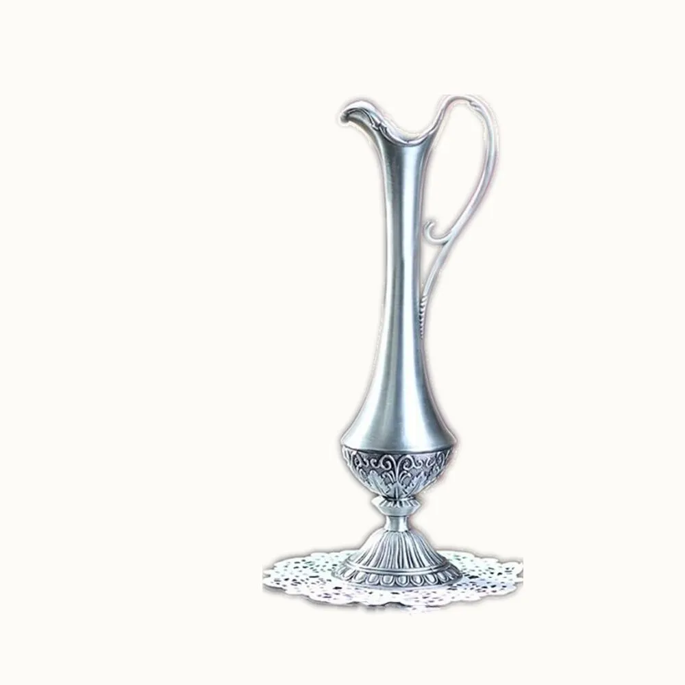 Vase à fleurs en métal finition étain de haute qualité de 26cm de haut pour la décoration de la maison, livraison gratuite