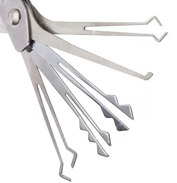 GOSO 6 em 1 dobrável fechadura da porta abridor de serralheiro ferramenta Lock Pick Set