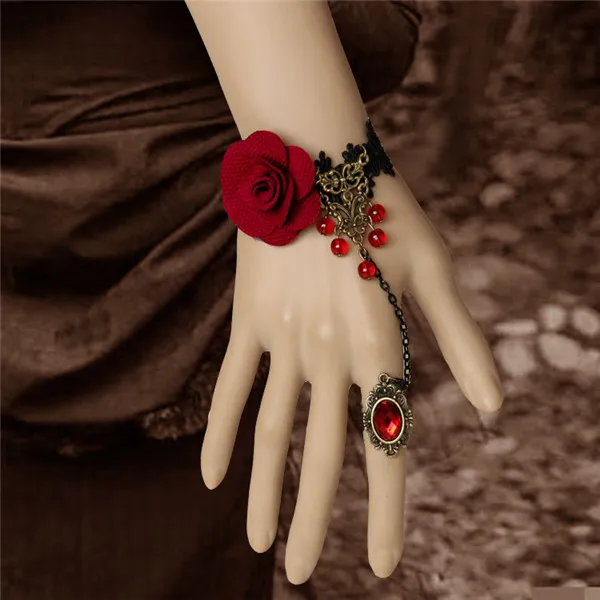 Bijoux pulseiras femininas handgjorda vintage gotiska spets slav armband bangles diy brud armband heta bröllop tillbehör