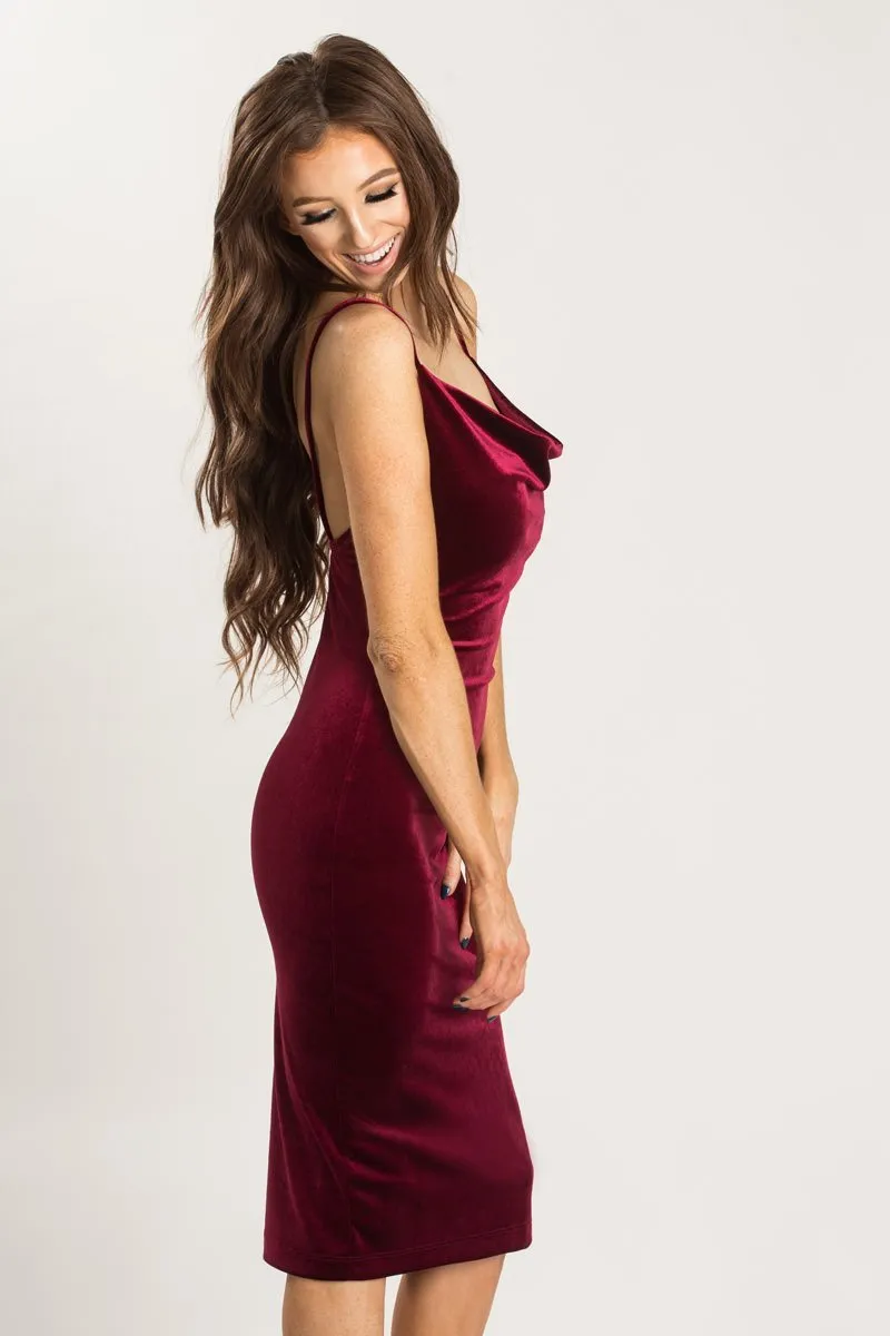 burgundy dress summer THE SKINNY DIP SLIP Dress main image 0
