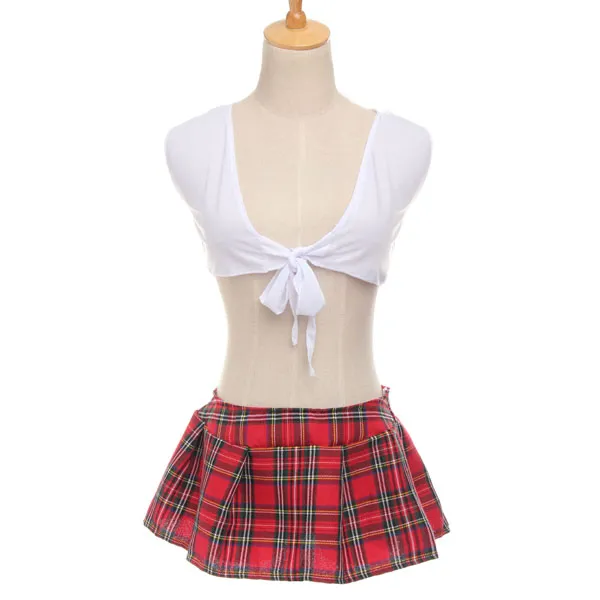 Hot Selling Sexy Dames Dame Diepe V TOP Mini Rok School Academy Uniformen Cosplay Student Kostuums Lingerie Babydoll FG1511